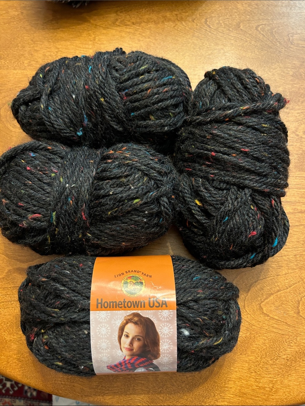 Black Tweed Yarn with Multicolor Flecks